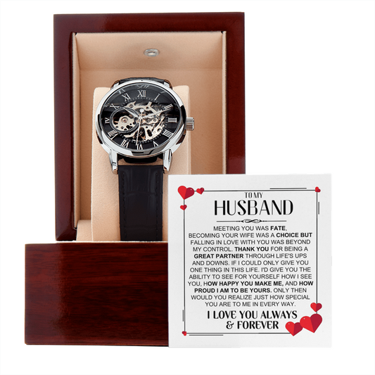 To My Husband | Men's Openwork Watch