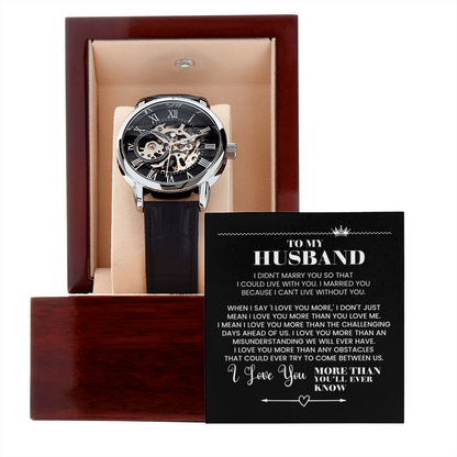 To My Husband | Men's Openwork Watch