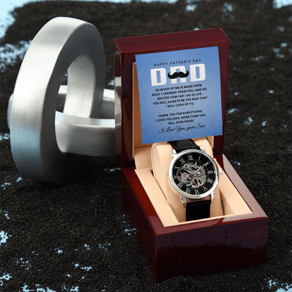 To My Dad | Happy Father's Day | From Your Son | Men's Openwork Watch