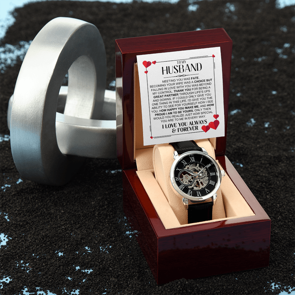 To My Husband | Men's Openwork Watch