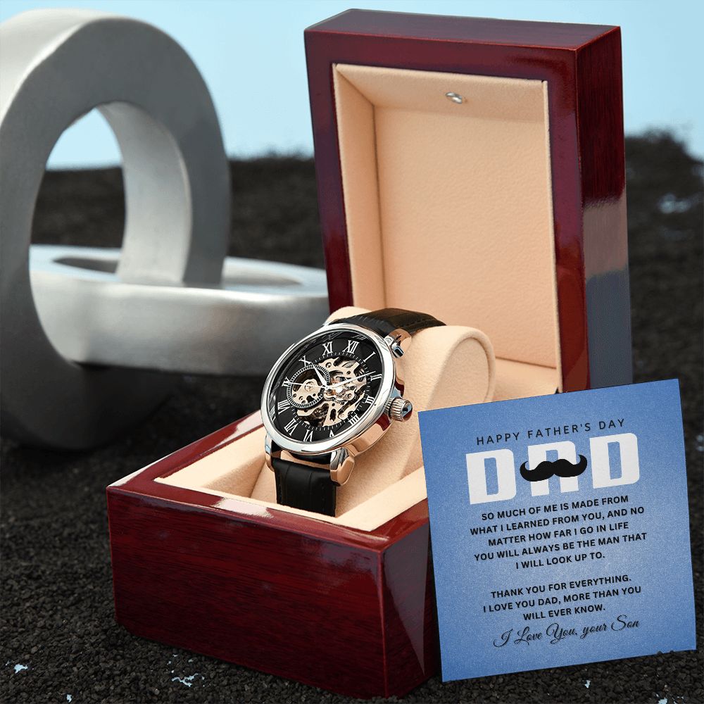 To My Dad | Happy Father's Day | From Your Son | Men's Openwork Watch