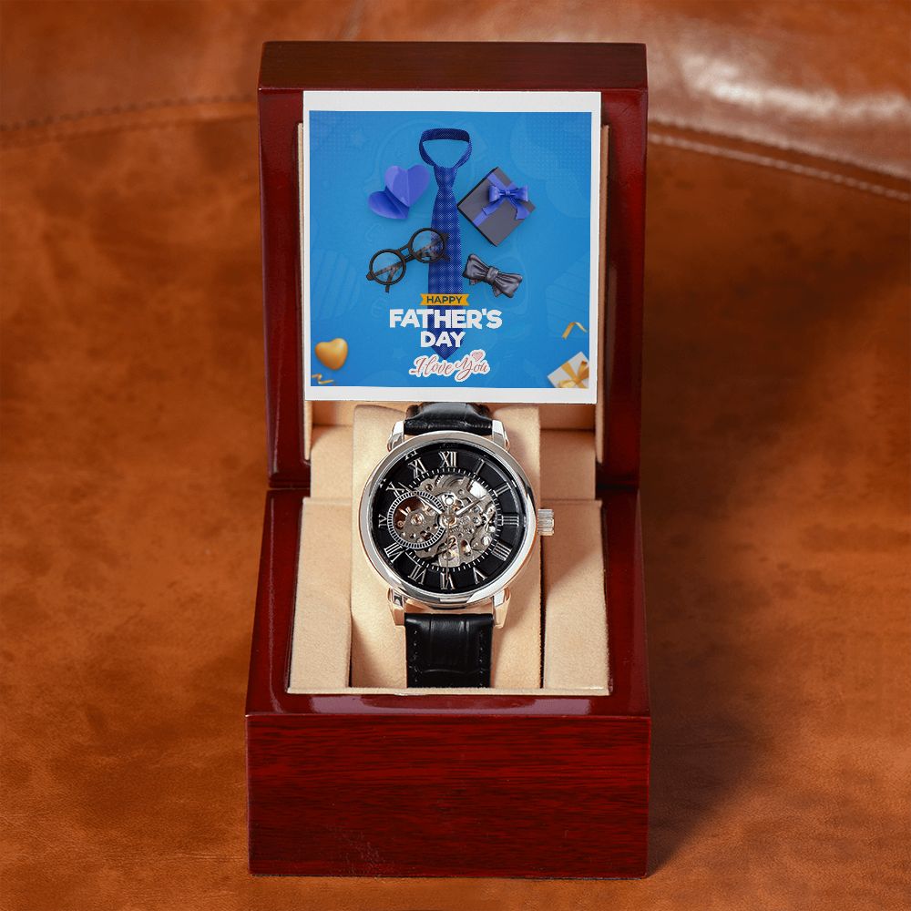 Happy Father's Day | I Love You | Men's Openwork Watch