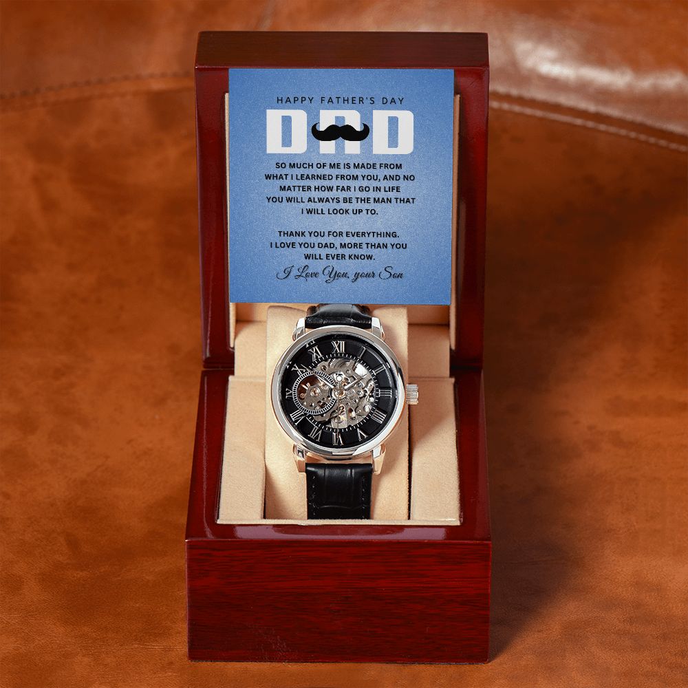 To My Dad | Happy Father's Day | From Your Son | Men's Openwork Watch