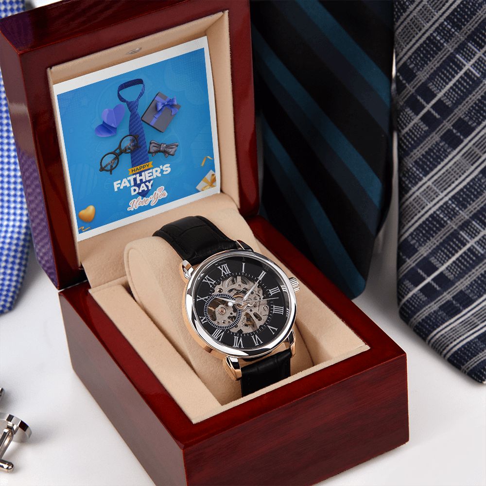 Happy Father's Day | I Love You | Men's Openwork Watch