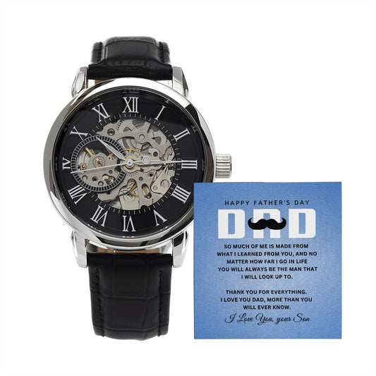 To My Dad | Happy Father's Day | From Your Son | Men's Openwork Watch