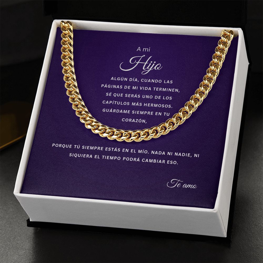 A mi Hijo | Siempre en mi Corazón | Cuban Link Chain