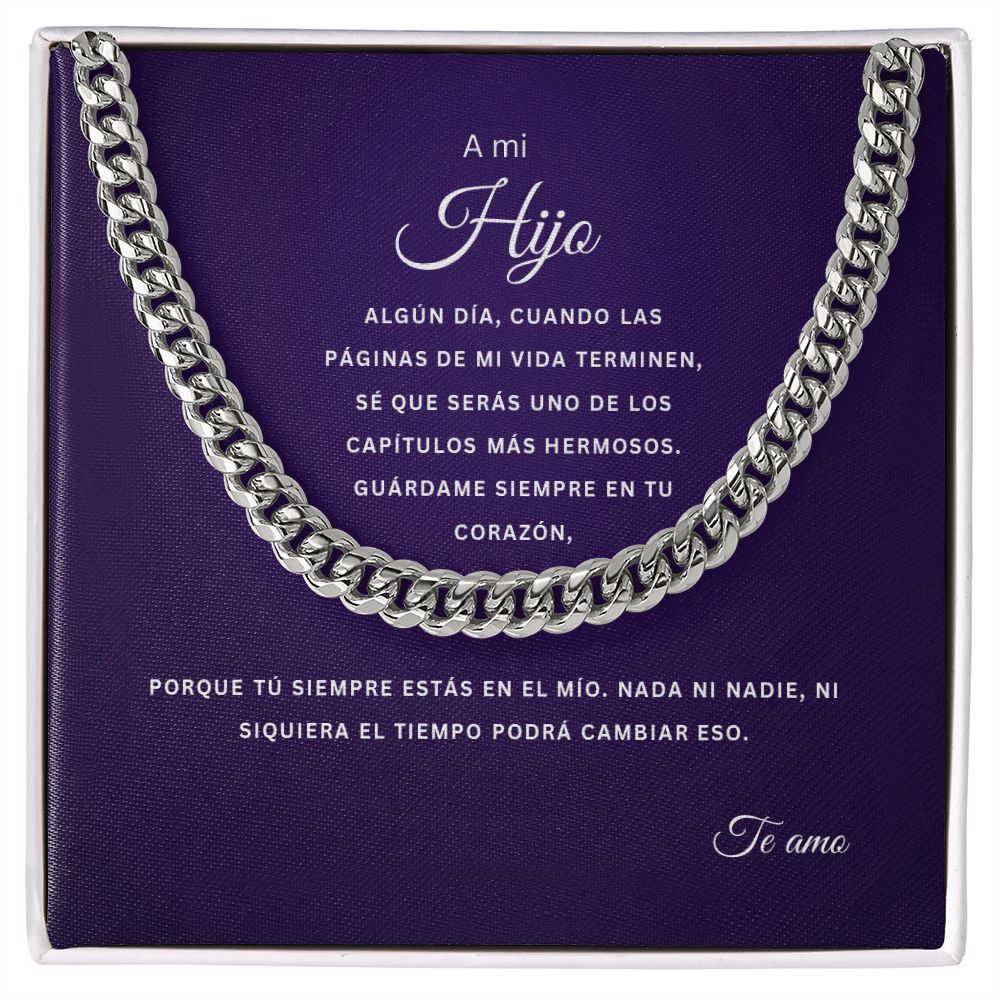A mi Hijo | Siempre en mi Corazón | Cuban Link Chain
