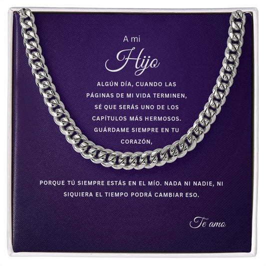 A mi Hijo | Siempre en mi Corazón | Cuban Link Chain