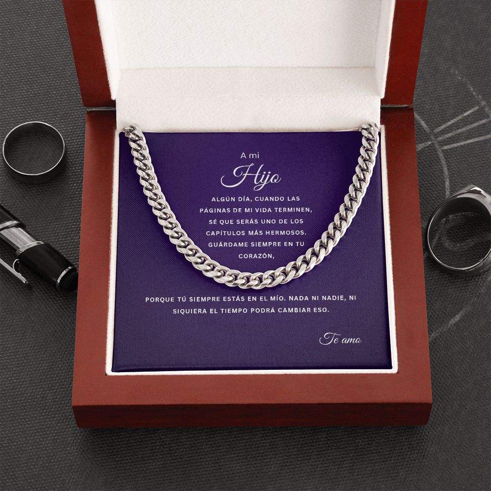 A mi Hijo | Siempre en mi Corazón | Cuban Link Chain