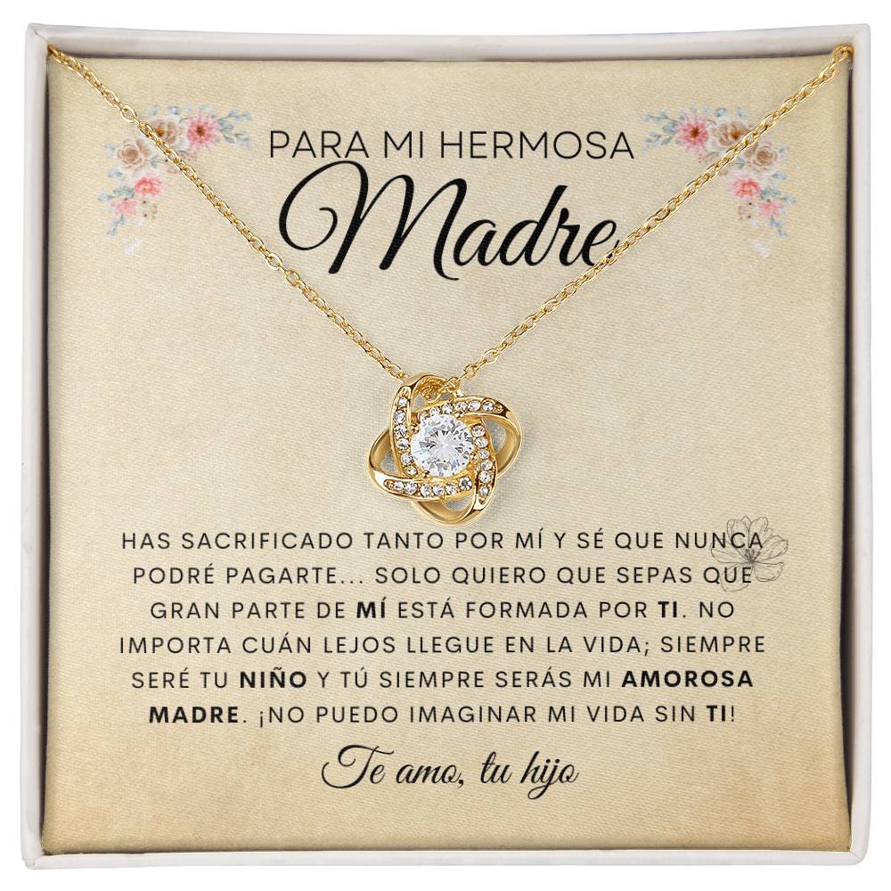 Para Mi Hermosa Madre | De Tu Hijo | Cadena Love Knot