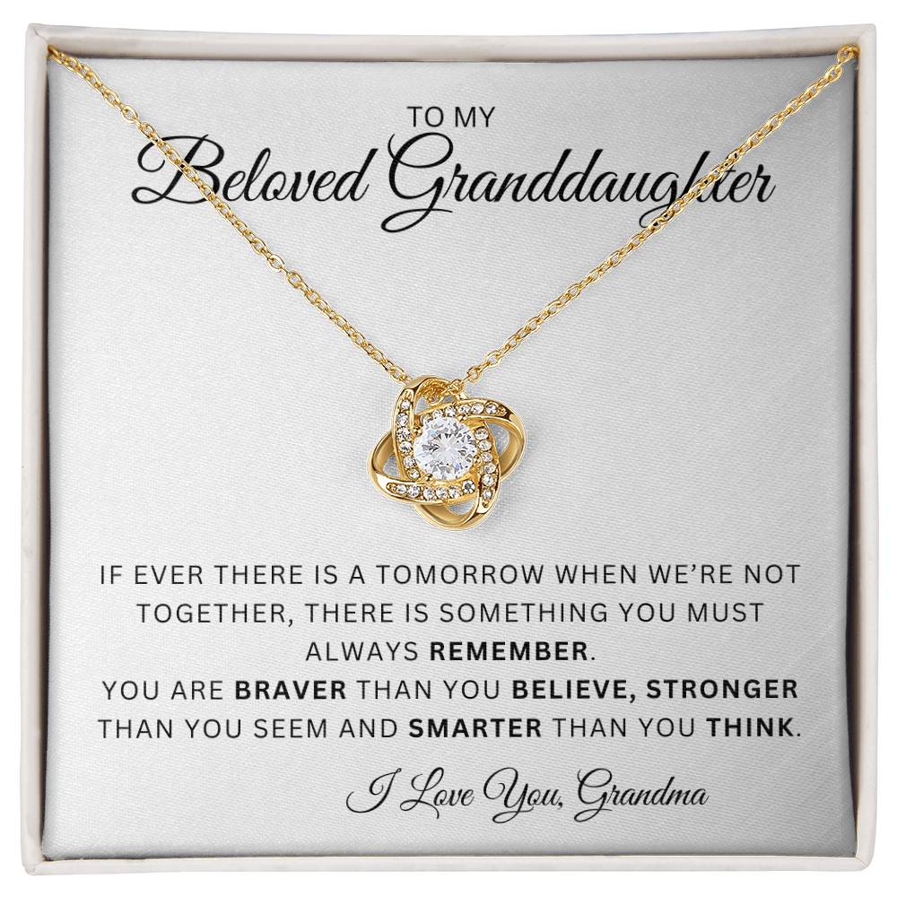 To My Beloved Granddaughter | Love Knot Necklace