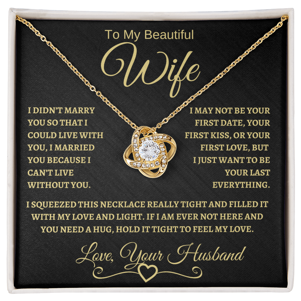 To My Beautiful Wife | Love Knot Necklace