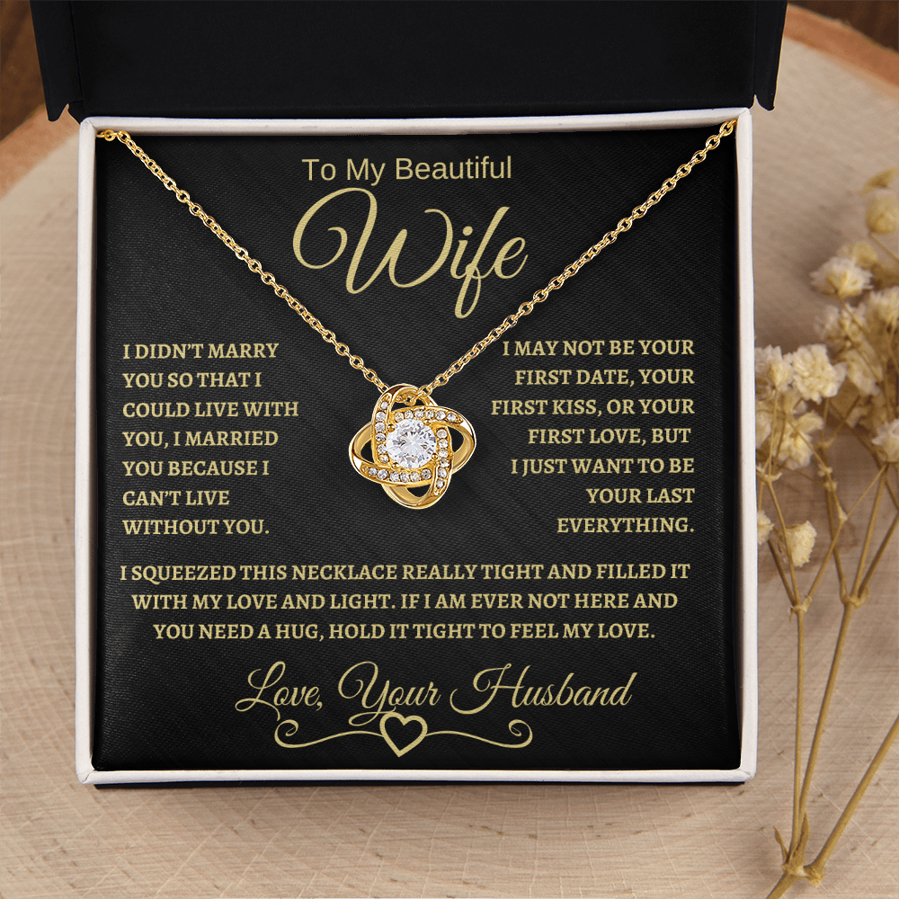 To My Beautiful Wife | Love Knot Necklace