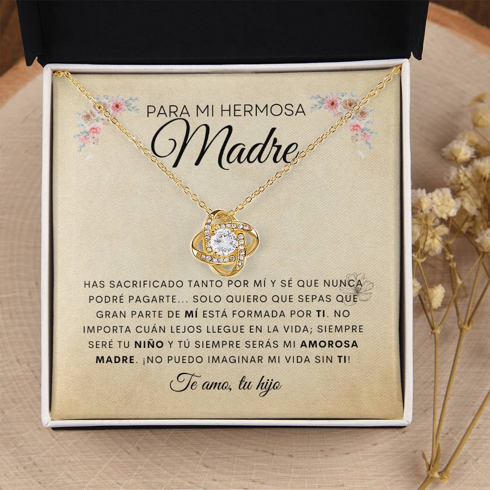 Para Mi Hermosa Madre | De Tu Hijo | Cadena Love Knot