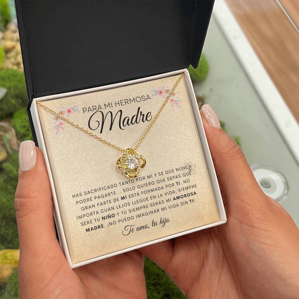 Para Mi Hermosa Madre | De Tu Hijo | Cadena Love Knot