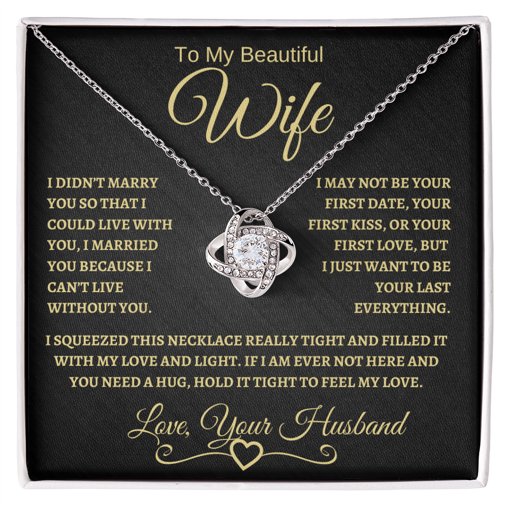 To My Beautiful Wife | Love Knot Necklace