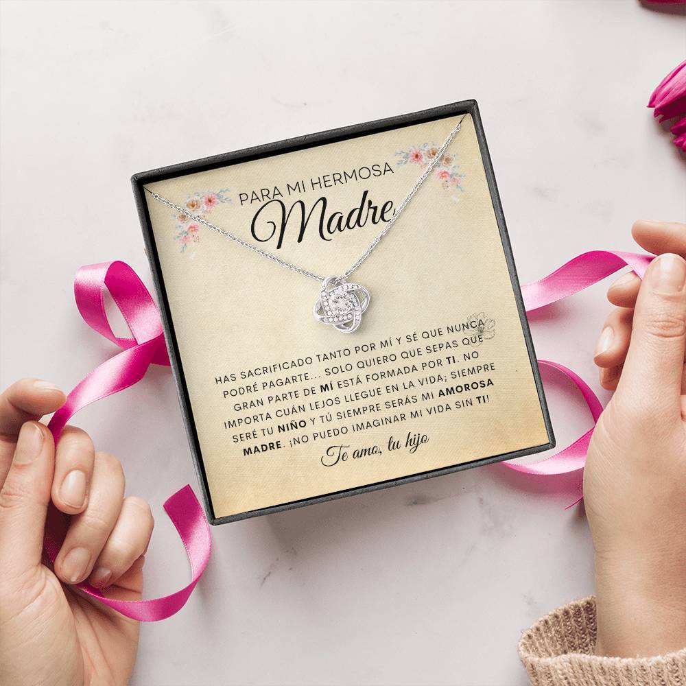 Para Mi Hermosa Madre | De Tu Hijo | Cadena Love Knot