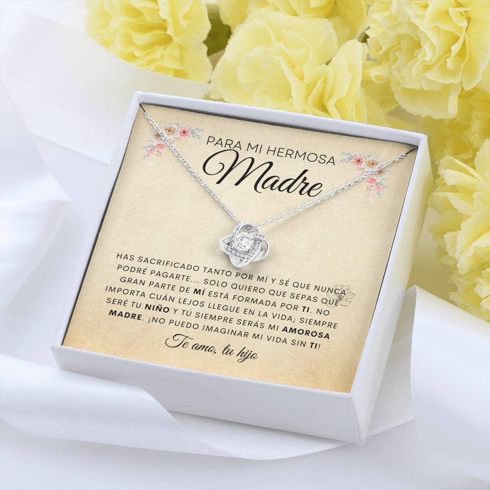 Para Mi Hermosa Madre | De Tu Hijo | Cadena Love Knot