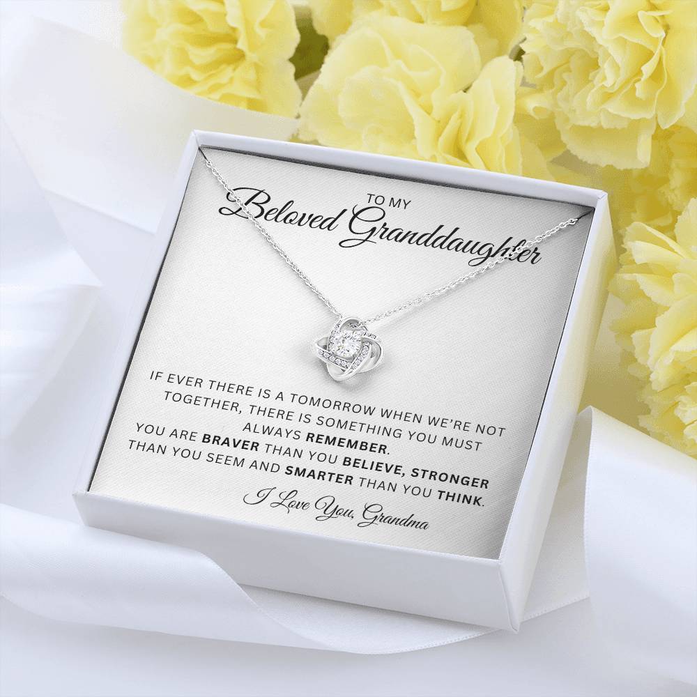 To My Beloved Granddaughter | Love Knot Necklace