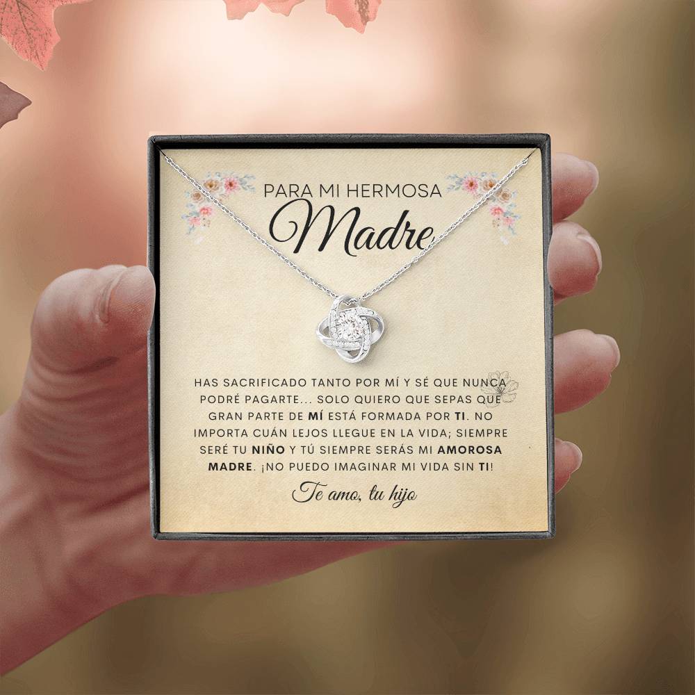 Para Mi Hermosa Madre | De Tu Hijo | Cadena Love Knot