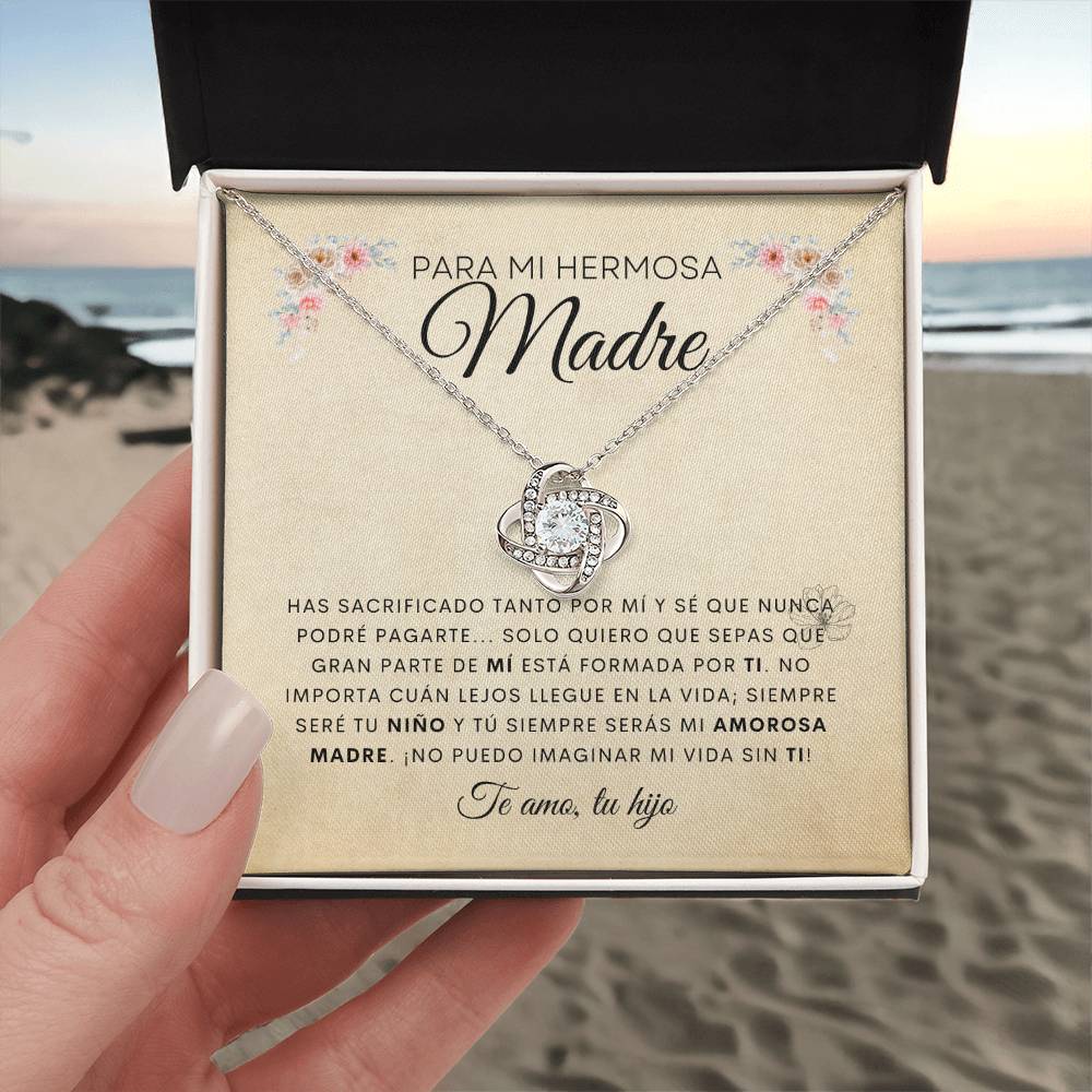 Para Mi Hermosa Madre | De Tu Hijo | Cadena Love Knot