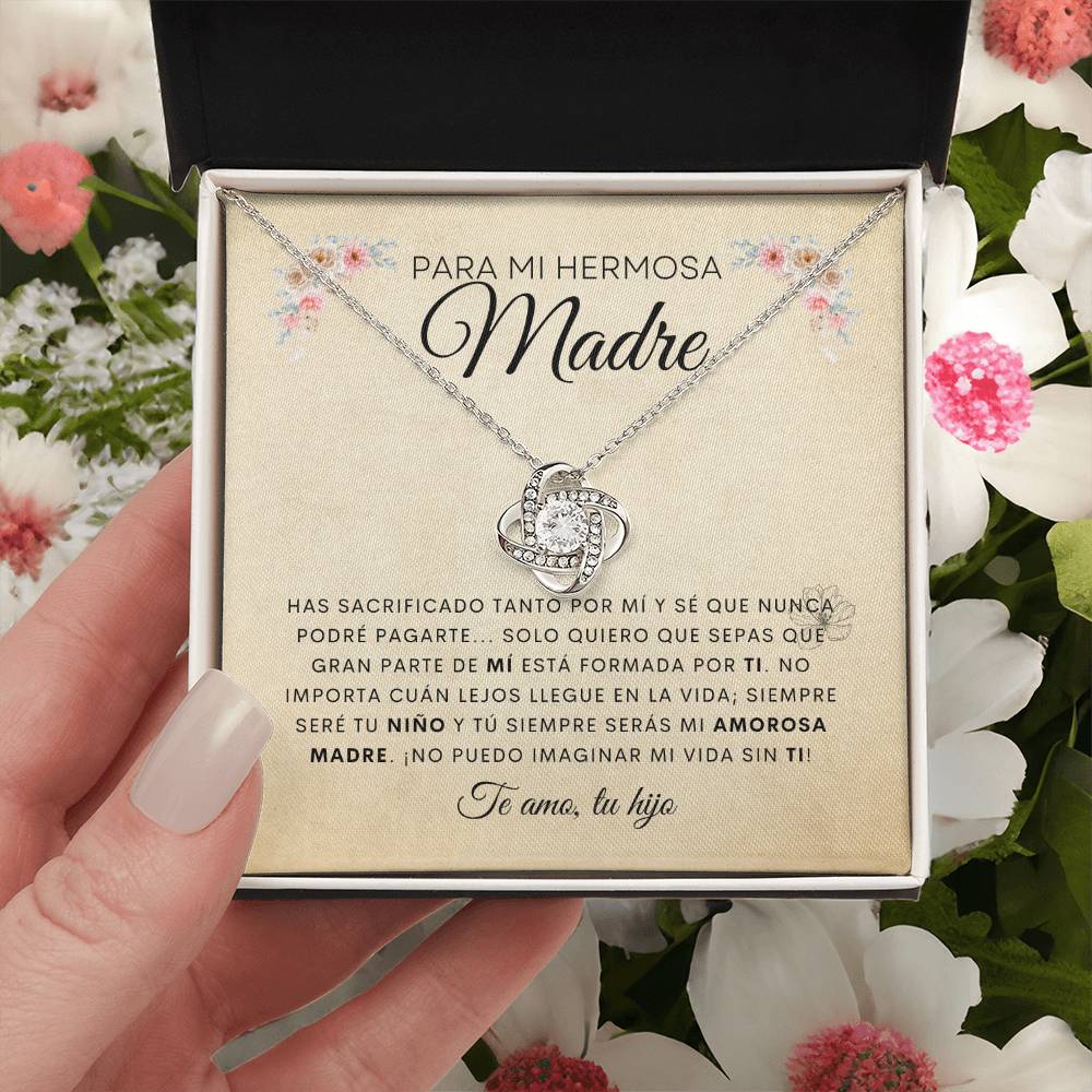 Para Mi Hermosa Madre | De Tu Hijo | Cadena Love Knot