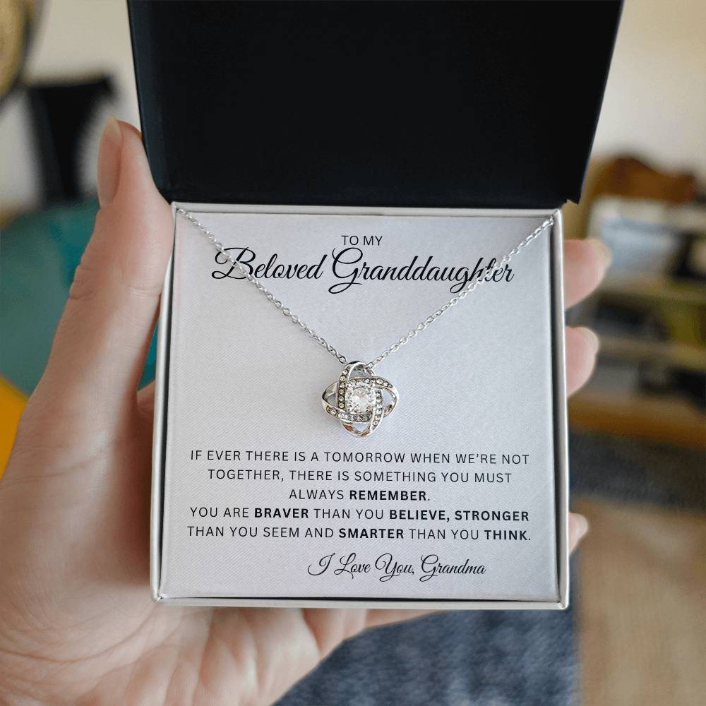 To My Beloved Granddaughter | Love Knot Necklace