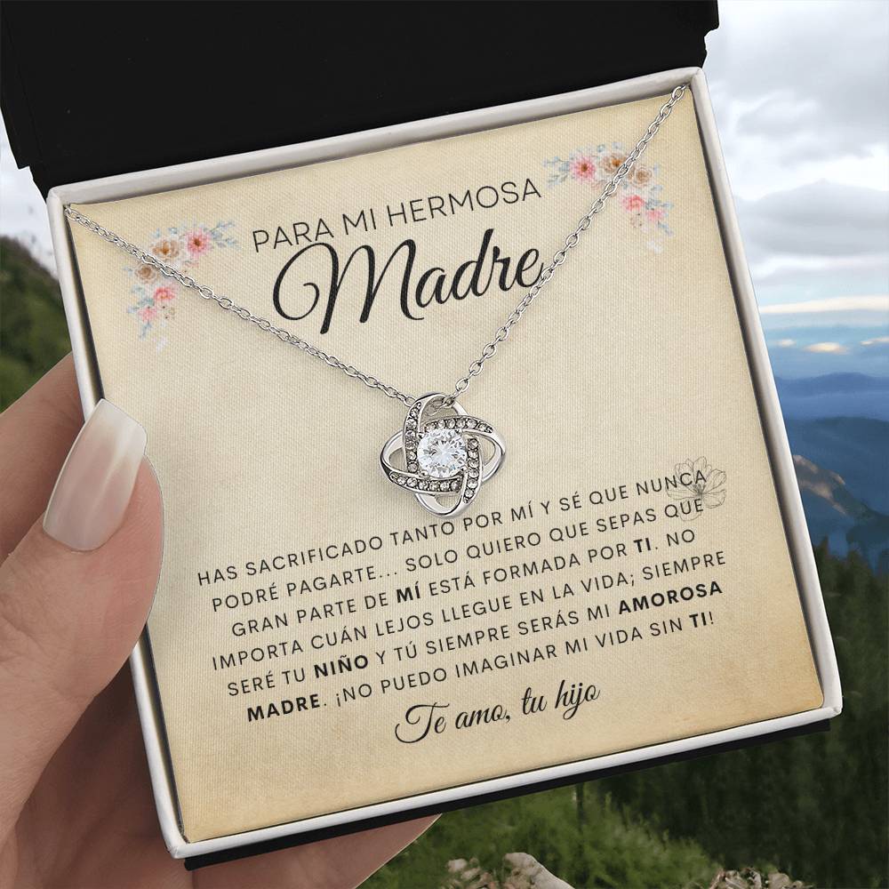 Para Mi Hermosa Madre | De Tu Hijo | Cadena Love Knot