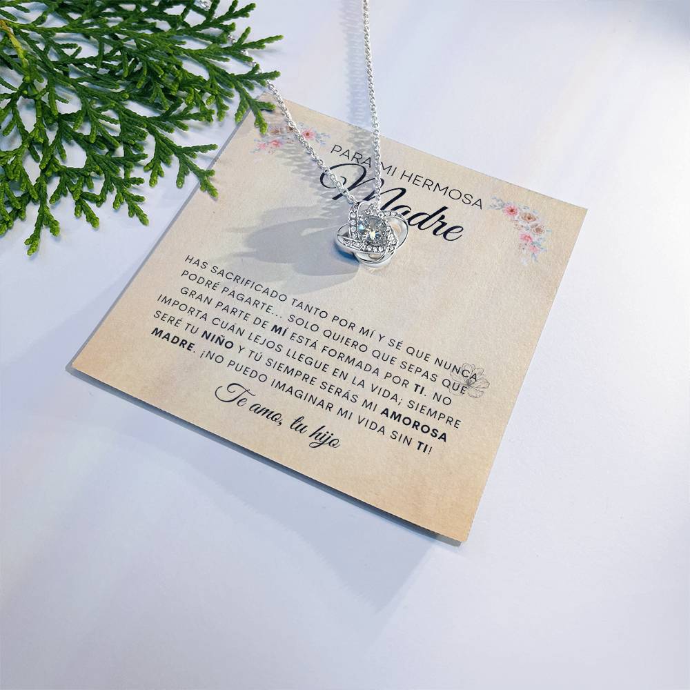 Para Mi Hermosa Madre | De Tu Hijo | Cadena Love Knot