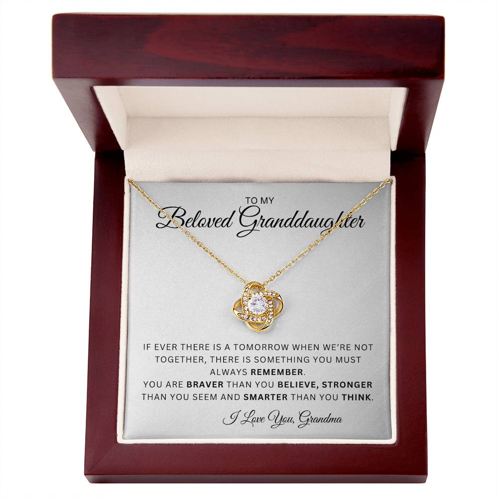 To My Beloved Granddaughter | Love Knot Necklace