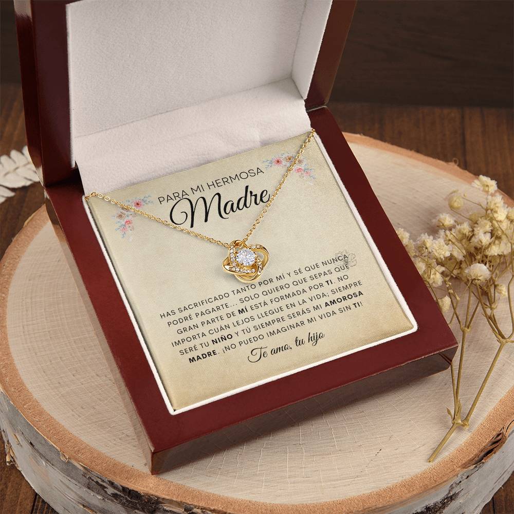 Para Mi Hermosa Madre | De Tu Hijo | Cadena Love Knot
