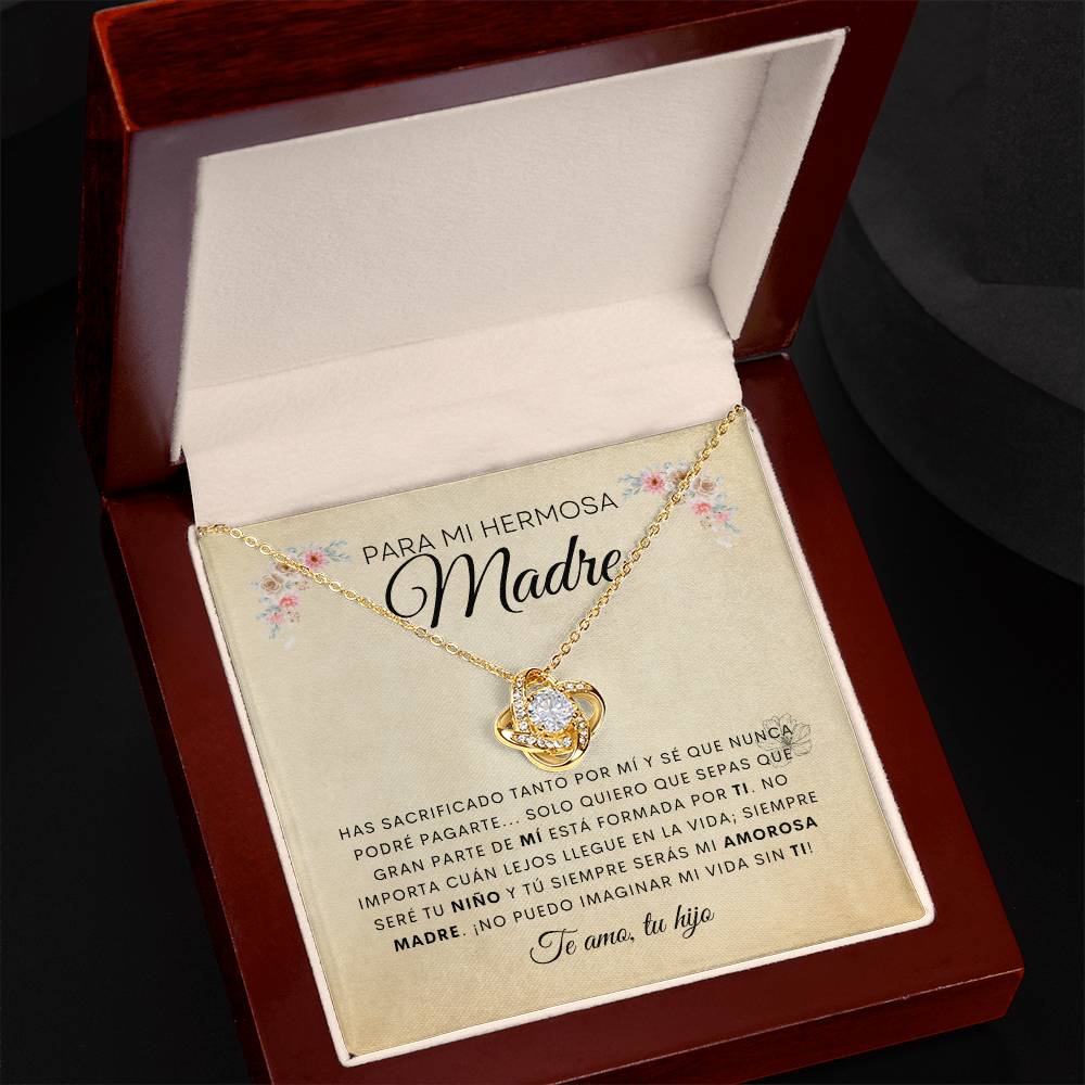 Para Mi Hermosa Madre | De Tu Hijo | Cadena Love Knot