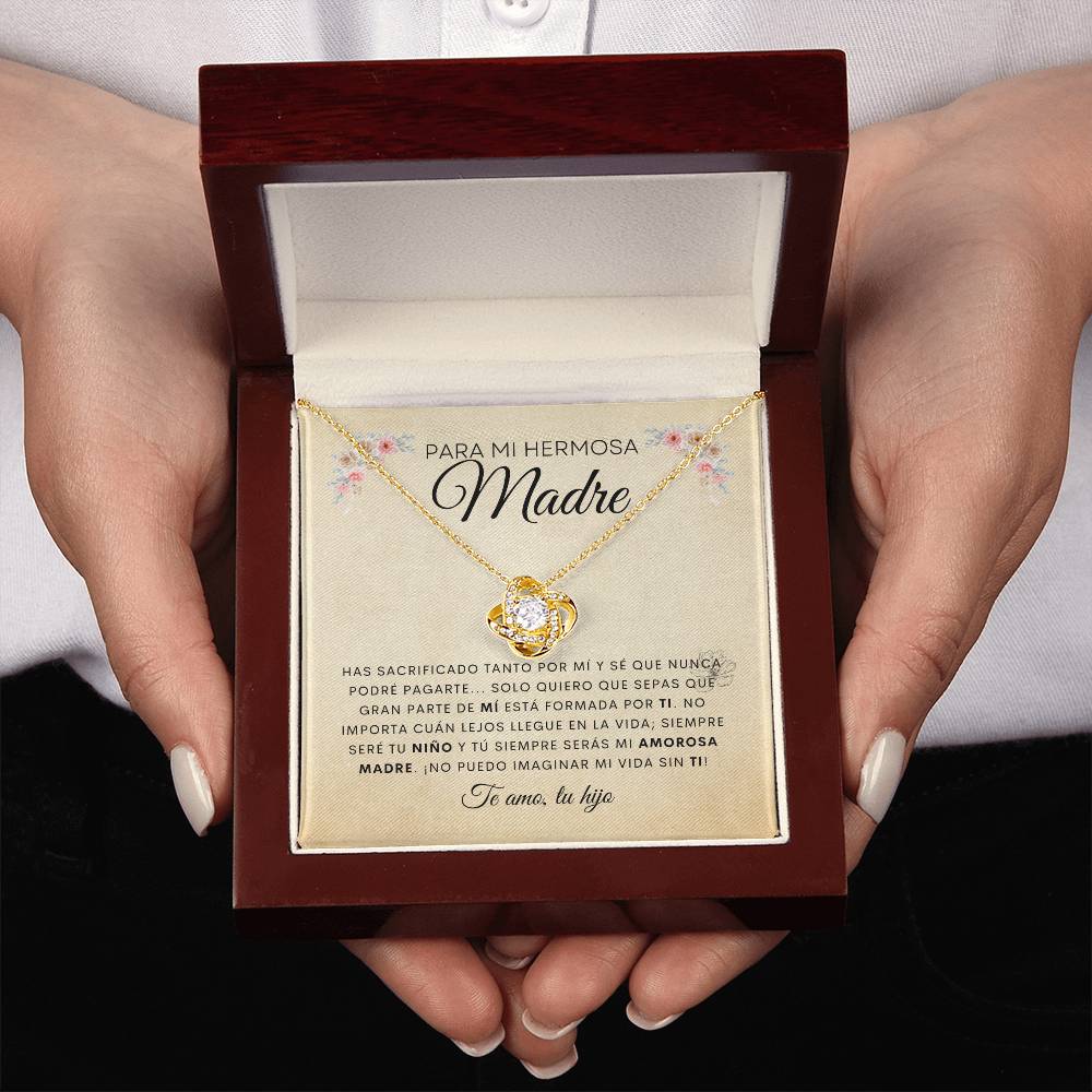 Para Mi Hermosa Madre | De Tu Hijo | Cadena Love Knot