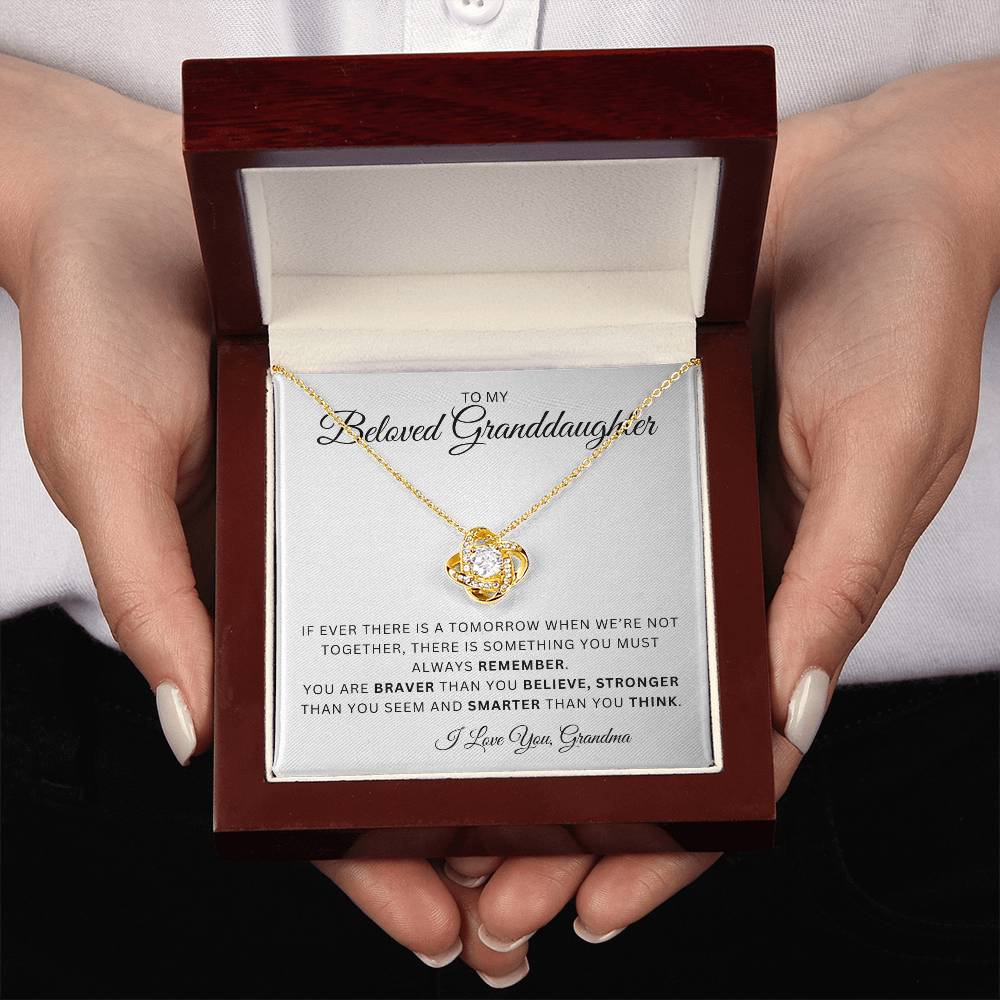To My Beloved Granddaughter | Love Knot Necklace
