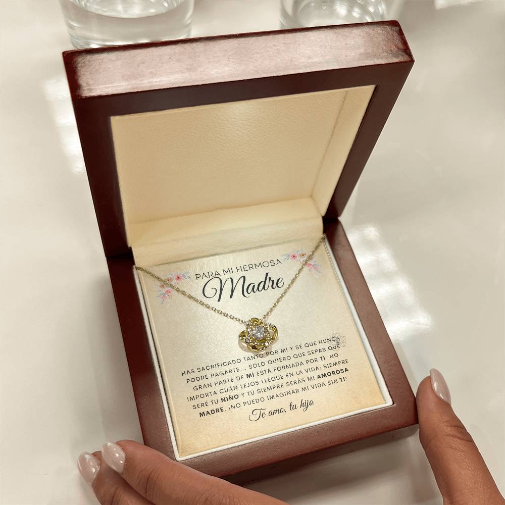 Para Mi Hermosa Madre | De Tu Hijo | Cadena Love Knot