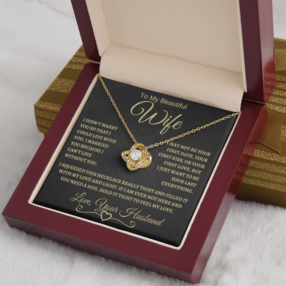 To My Beautiful Wife | Love Knot Necklace