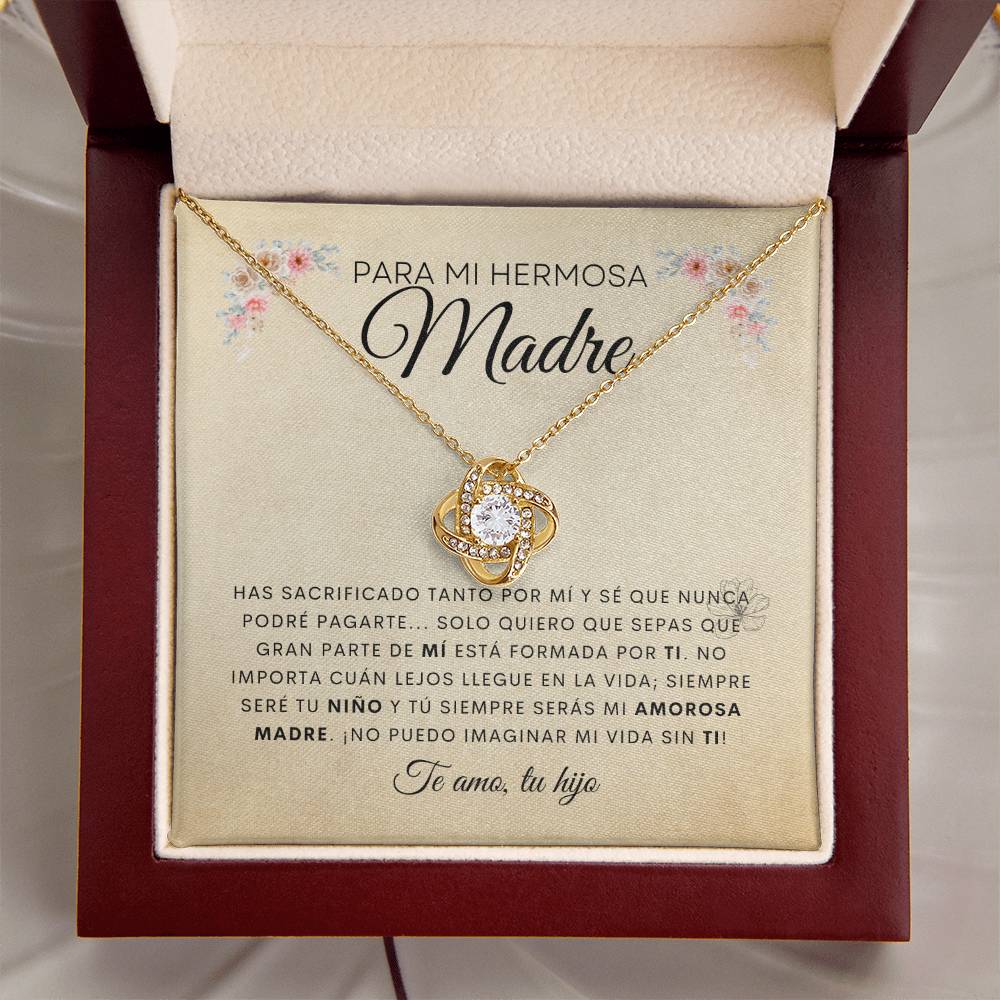 Para Mi Hermosa Madre | De Tu Hijo | Cadena Love Knot