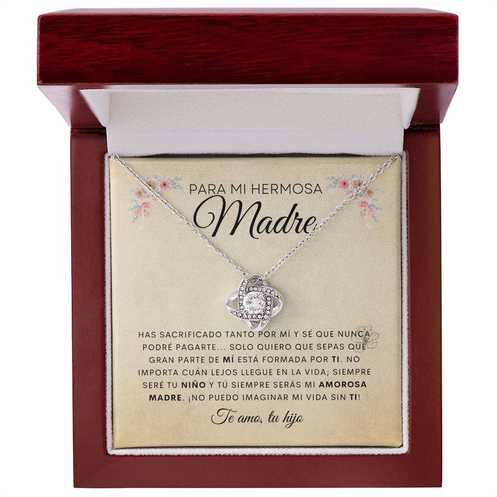 Para Mi Hermosa Madre | De Tu Hijo | Cadena Love Knot