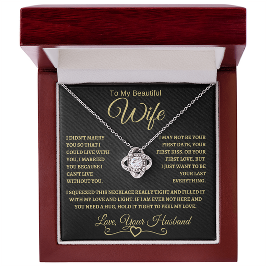 To My Beautiful Wife | Love Knot Necklace