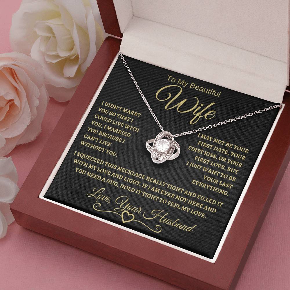 To My Beautiful Wife | Love Knot Necklace