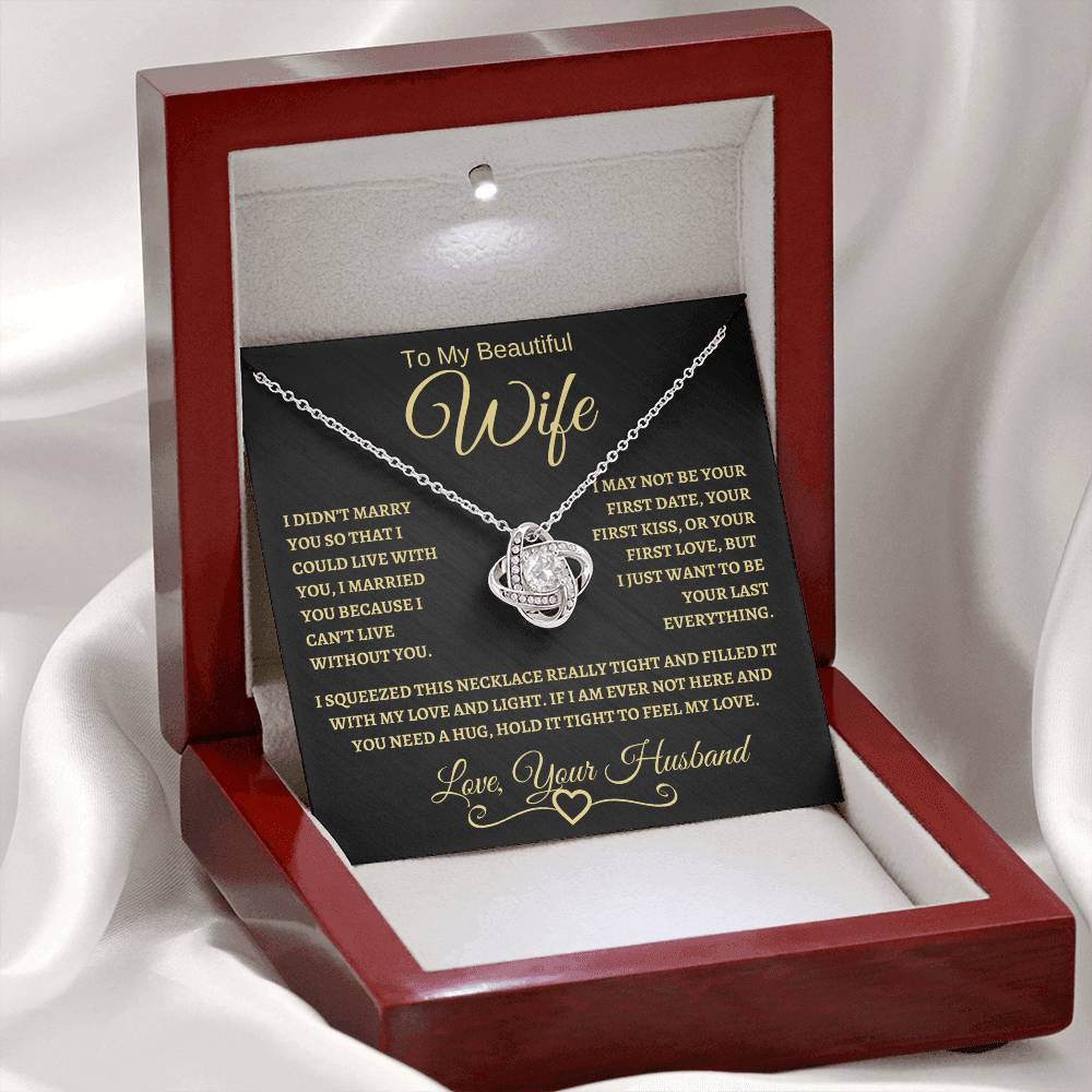 To My Beautiful Wife | Love Knot Necklace
