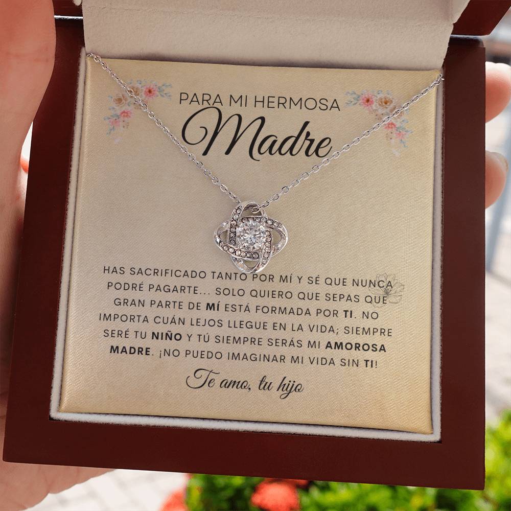 Para Mi Hermosa Madre | De Tu Hijo | Cadena Love Knot
