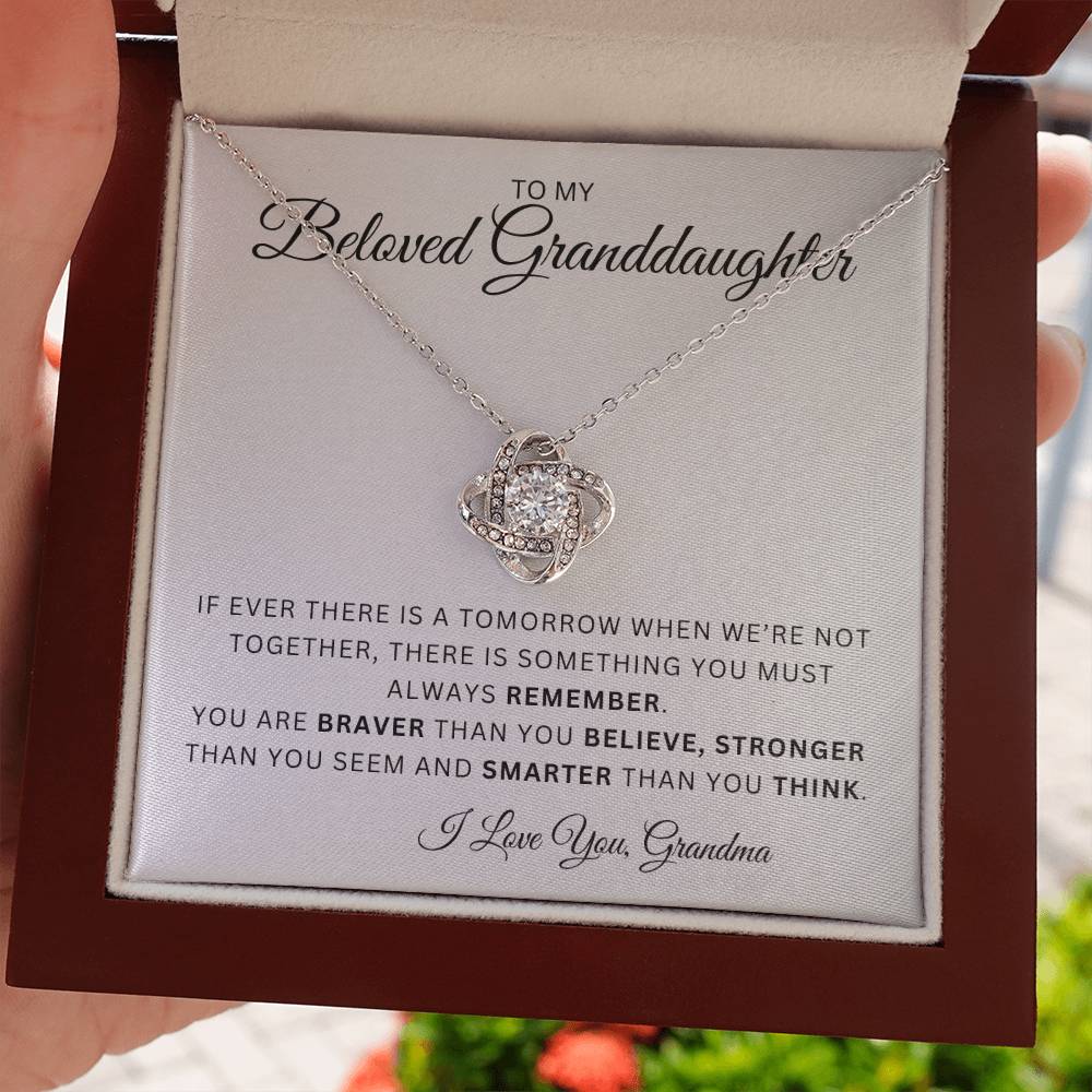 To My Beloved Granddaughter | Love Knot Necklace