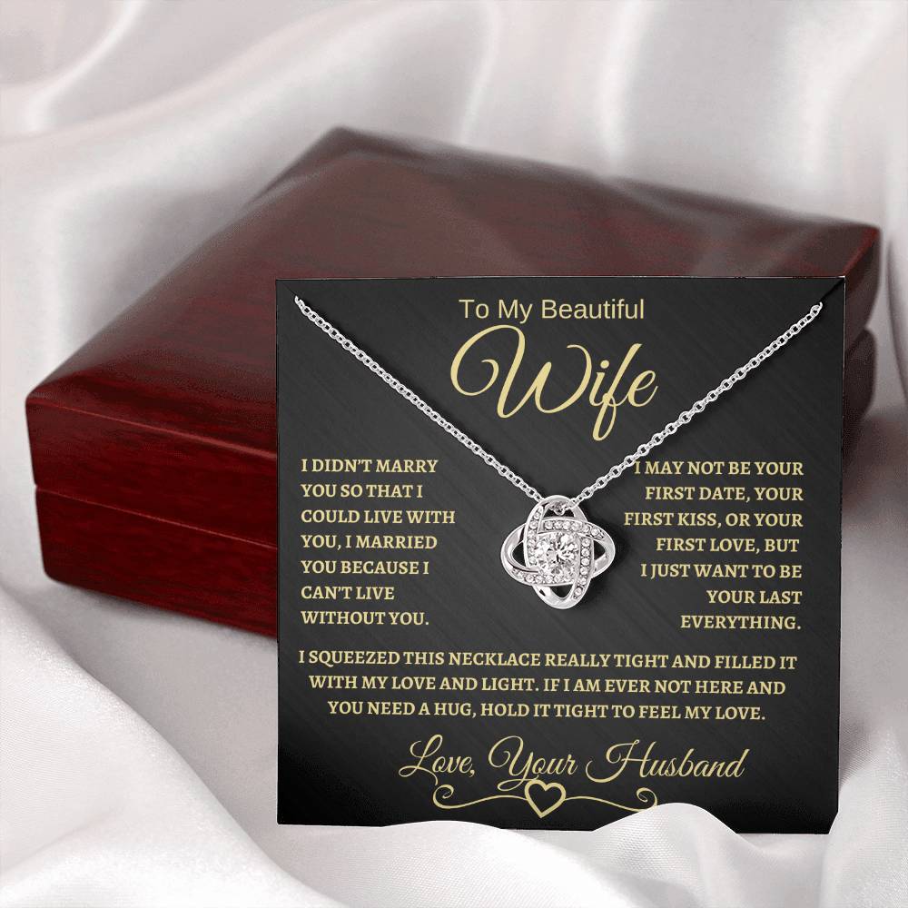 To My Beautiful Wife | Love Knot Necklace