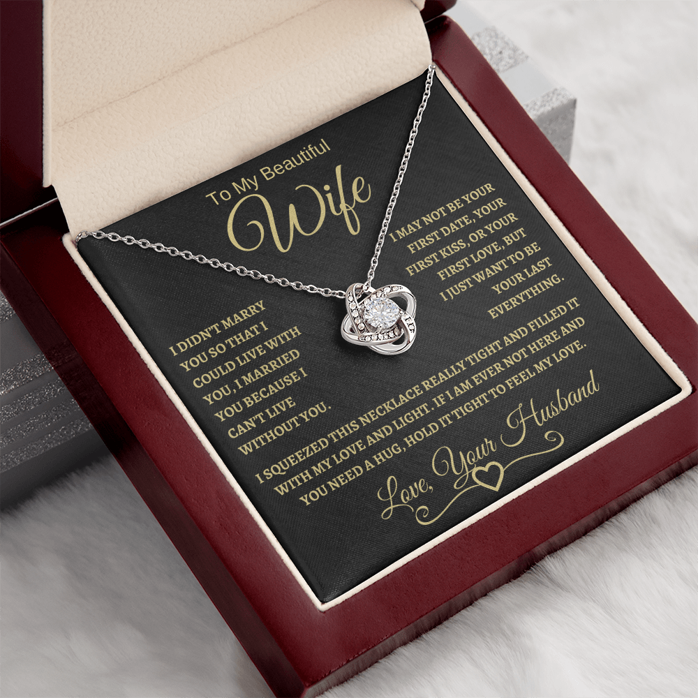 To My Beautiful Wife | Love Knot Necklace