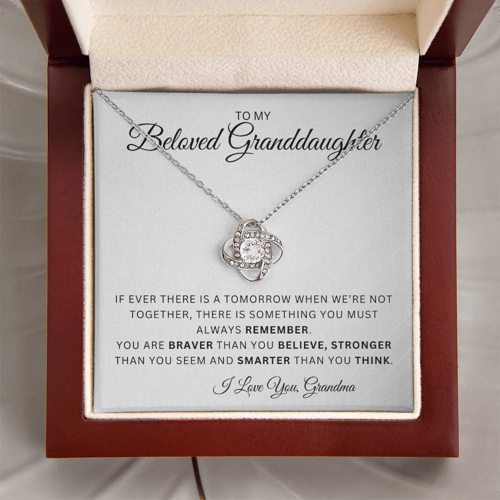 To My Beloved Granddaughter | Love Knot Necklace