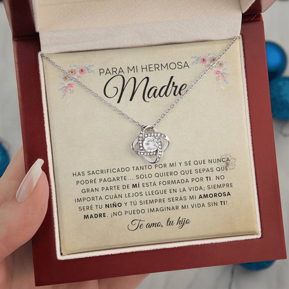 Para Mi Hermosa Madre | De Tu Hijo | Cadena Love Knot