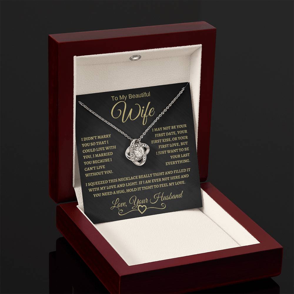 To My Beautiful Wife | Love Knot Necklace