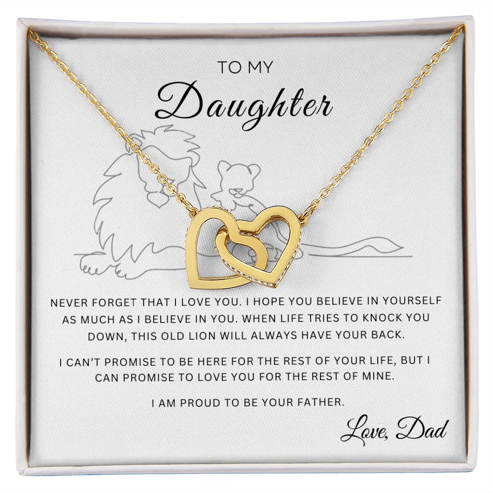 To My Daughter | Interlocking Hearts | From Dad (Lion)