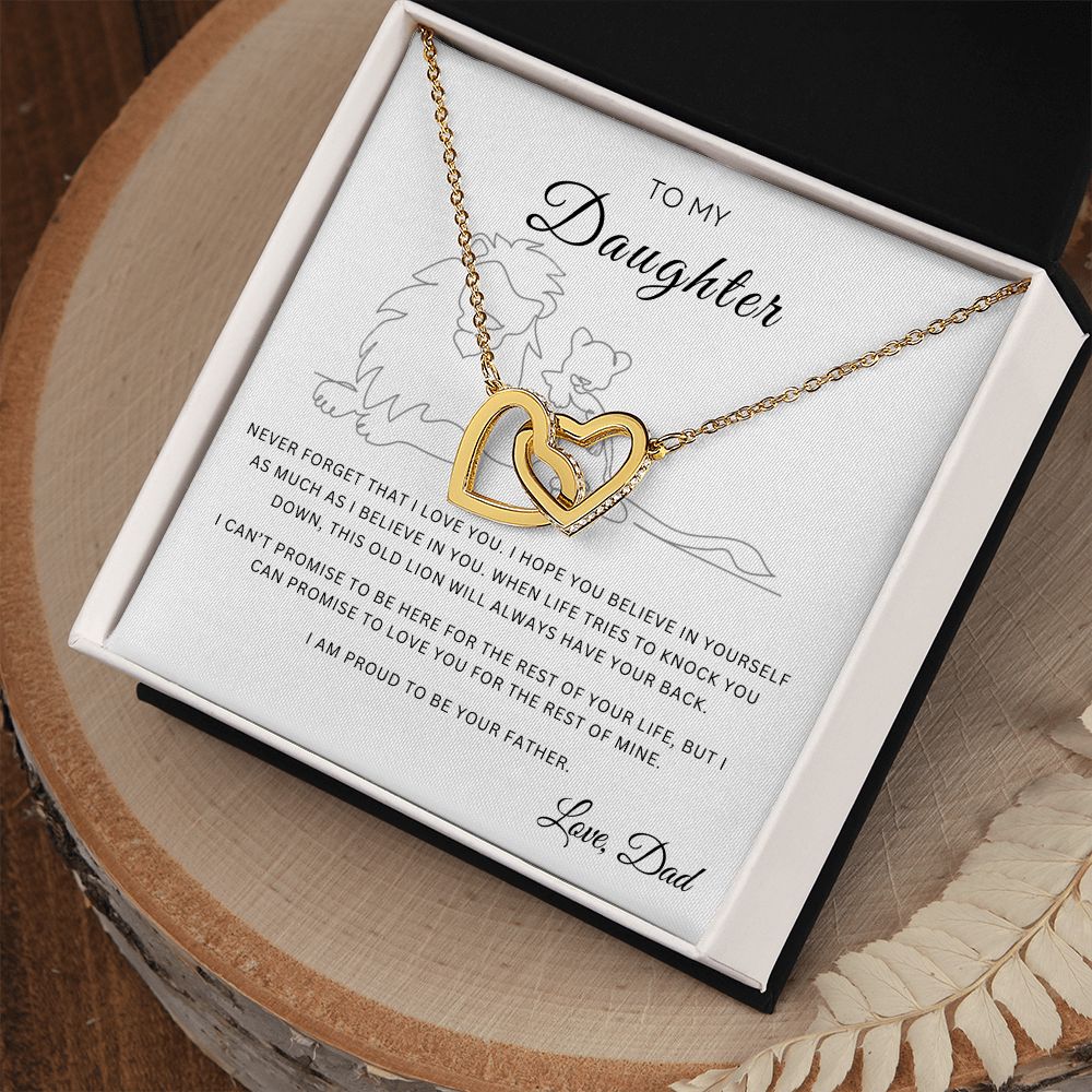 To My Daughter | Interlocking Hearts | From Dad (Lion)